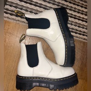 women’s white doc martin slip on boots